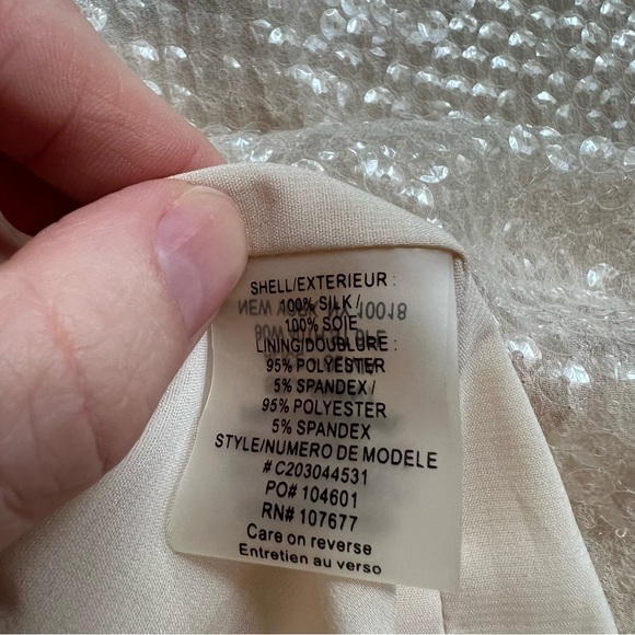 Alice + Olivia Sasha one-shouldered silk sequined top in light nude/champagne - Picture 12 of 12